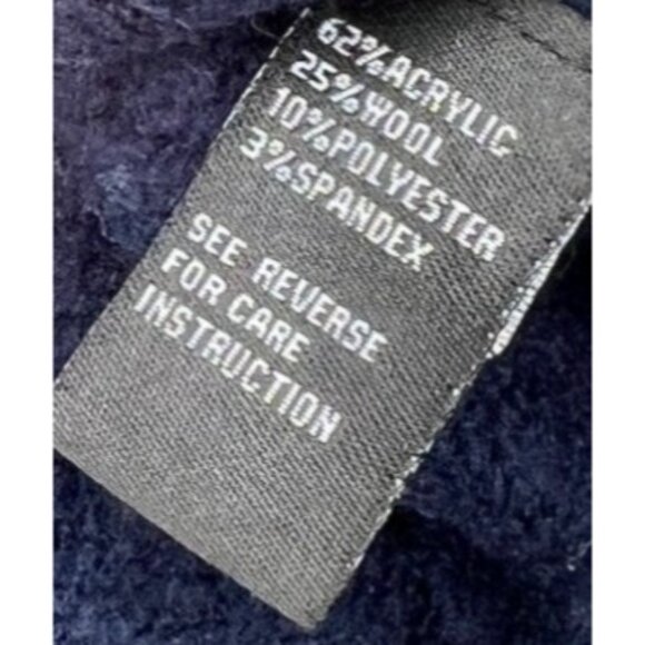 Cliché Womens Colorblock Turtleneck Sweater L Acrylic/Wool Blend Navy/Yellow - Picture 5 of 5